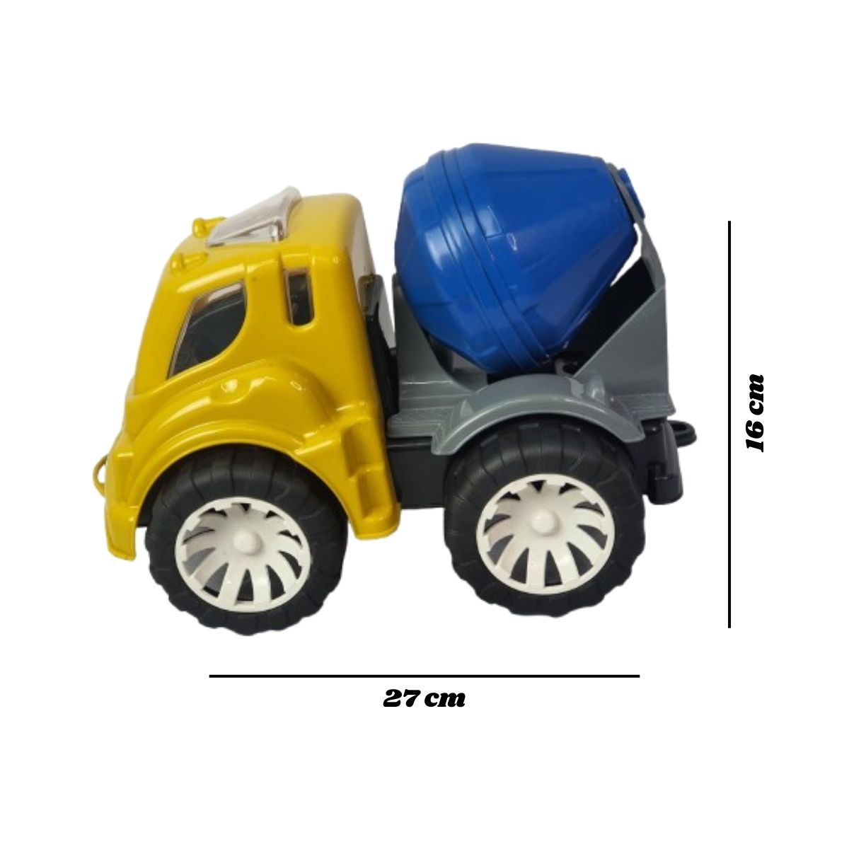 Brinquedo Caminhão Betoneira Amarelo Com Azul - Smiling Kids Brinquedo Caminhão Betoneira Amarelo Com Azul - Smiling Kids